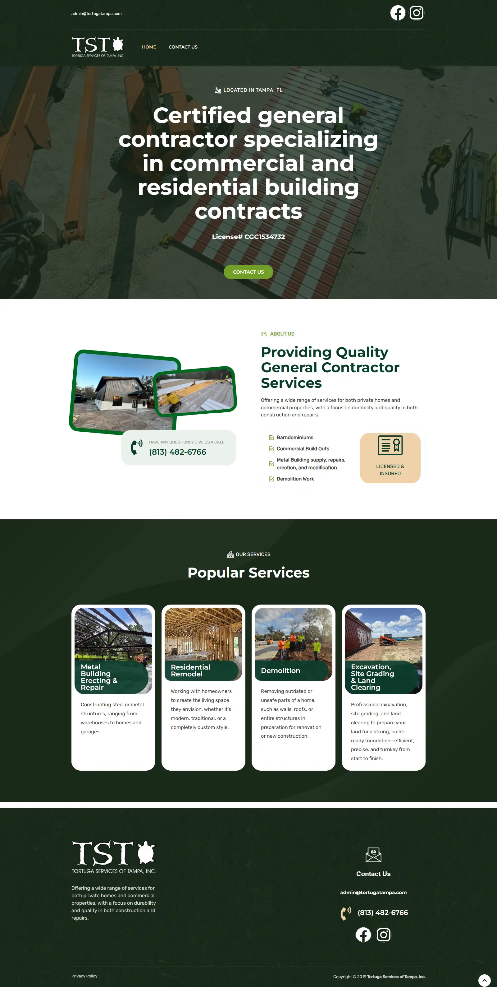 Tortuga Services of Tampa website design